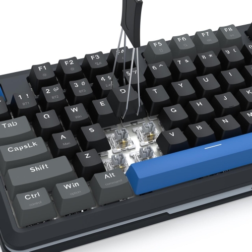 Tastatura gaming mecanica Bluetooth cu si fara fir Redragon Cyrus Pro neagra cu albastru iluminare RGB