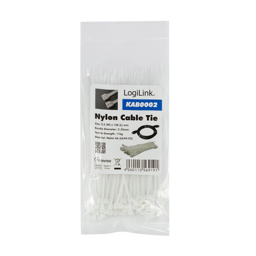 Cable management Logilink KAB0002, Clear, 100 bucati