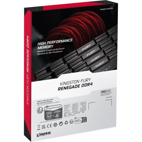 Memorie Kingston FURY Renegade Black Intel XMP 2.0, 16GB, DDR4-3200MHz, CL16