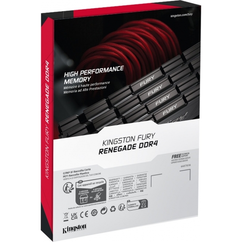 Kit Memorie Kingston FURY Renegade Black Intel XMP 2.0, 16GB, DDR4-3200MHz, CL16, Dual Channel