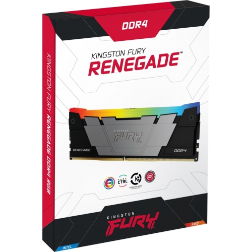 Kit Memorie Kingston FURY Renegade RGB Black Intel XMP 2.0, 16GB, DDR4-3600MHz, CL16, Dual Channel