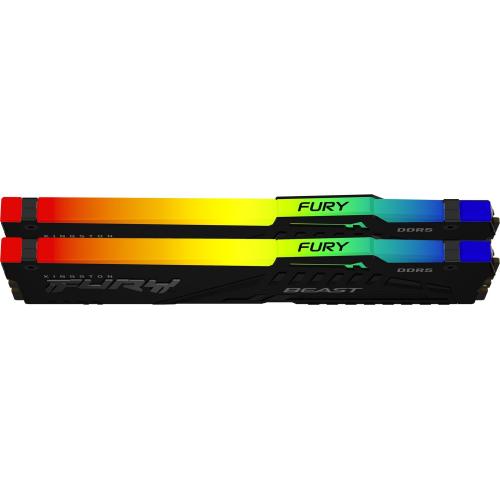 Kit Memorie Kingston Fury Beast RGB Black AMD EXPO/Intel XMP 3.0, 64GB, DDR5-5600MHz, CL36, Dual Channel