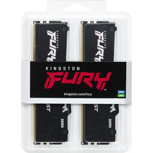 Kit Memorie Kingston Fury Beast RGB Black AMD EXPO/Intel XMP 3.0, 64GB, DDR5-5600MHz, CL36, Dual Channel