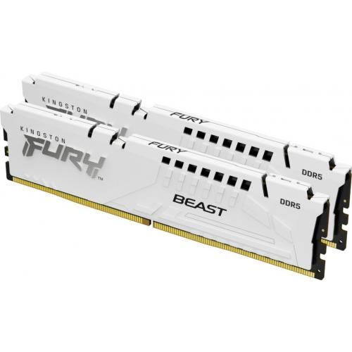 Kit Memorie Kingston Fury Beast White AMD EXPO/Intel XMP 3.0, 32GB, DDR5-5600MHz, CL36, Dual Channel