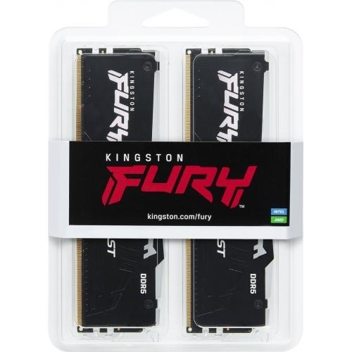 Kit Memorie Kingston Fury Beast Black RGB Intel XMP 3.0 32GB, DDR5-6000MHz, CL30, Dual Channel