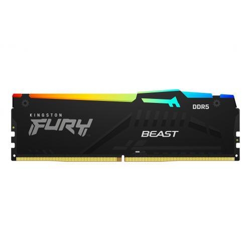 Kit Memorie Kingston Fury Beast RGB AMD EXPO/Intel XMP 3.0, 64GB, DDR5-6000MHz, CL30, Dual Channel