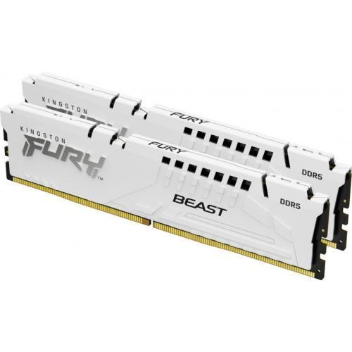 Kit Memorie Kingston Fury Beast White AMD EXPO/Intel XMP 3.0, 64GB, DDR5-6000MHz, CL36, Dual Channel