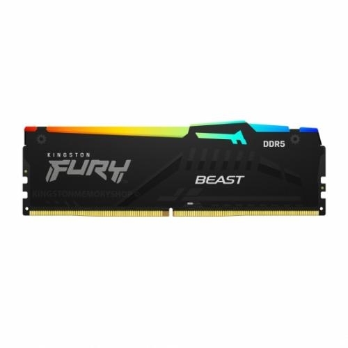 Kit Memorie Kingston Fury Beast RGB Intel XMP 3.0/AMD EXPO, 32GB, DDR5-6400MHz, CL32, Dual Channel
