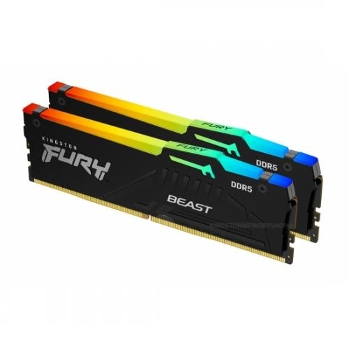 Kit Memorie Kingston Fury Beast RGB Intel XMP 3.0/AMD EXPO, 64GB, DDR5-6400MHz, CL32, Dual Channel