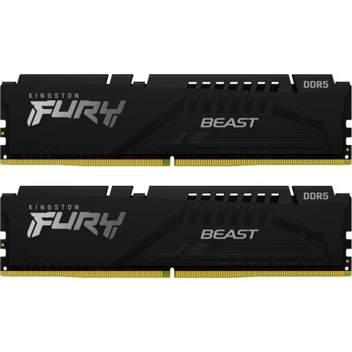 Kit Memorie Kingston Fury Beast Black Intel XMP 3.0/AMD EXPO, 32GB, DDR5-6400MHz, CL32, Dual Channel