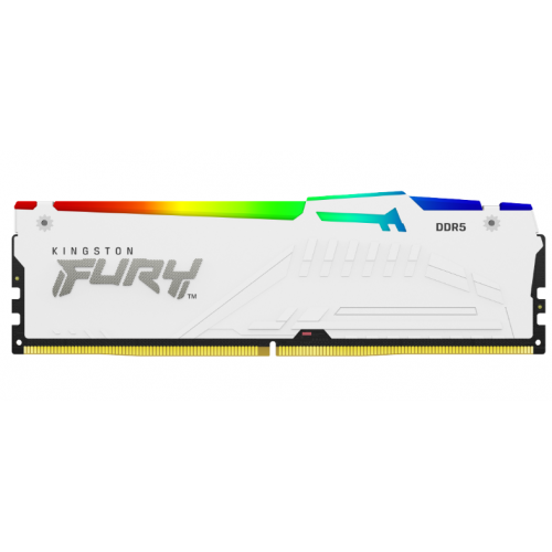 Kit Memorie Kingston Fury Beast White RGB Intel XMP 3.0/AMD EXPO, 32GB, DDR5-6400MHz, CL32, Dual Channel