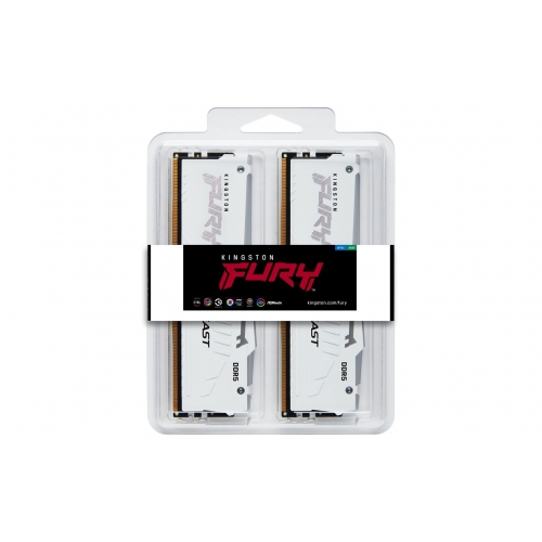 Kit Memorie Kingston Fury Beast White RGB Intel XMP 3.0/AMD EXPO, 64GB, DDR5-6400MHz, CL32, Dual Channel
