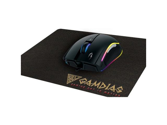 Kit Gamdias Mouse optic Zeus E1A, RGB LED, USB, Black + Mouse Pad NYX E1, Black