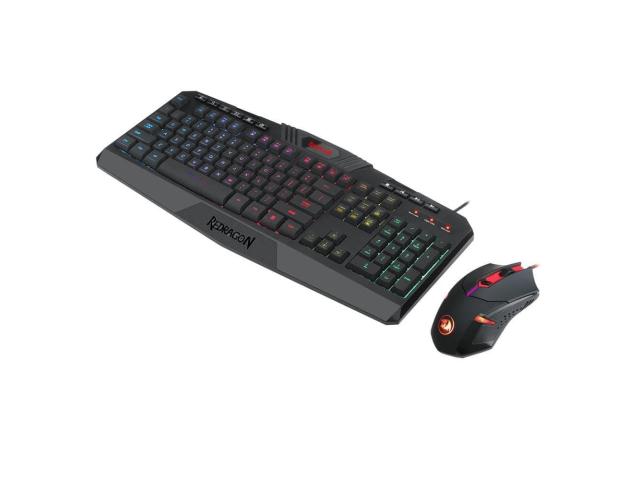 Kit Redragon - Tastatura, RGB LED, USB, Black + Mouse Optic, USB, Black + Casti Stereo, 3.5mm jack, Black-Red + Mouse Pad, Black-Red