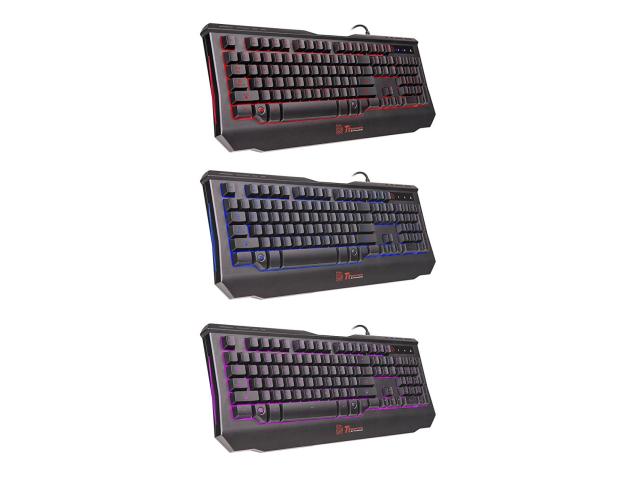 Kit Thermaltake Tt eSPORTS Kunckert - Tastatura, RGB LED, USB, Black  + Mouse Optic, USB, Black + Casti Stereo, jack, Black + Mouse Pad, Black-Red