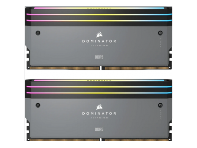 Kit Memorie Corsair Dominator Titanium RGB Grey AMD EXPO 64GB, DDR5-6000MHz, CL30, Dual Channel