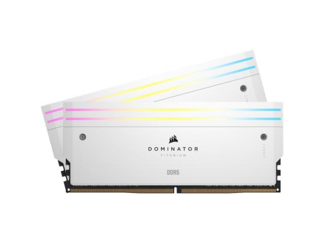 Kit Memorie Corsair Dominator Titanium RGB White Intel XMP 3.0 32GB, DDR5-6000MHz, CL30, Dual Channel