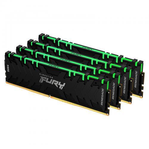 Kit Memorie Kingston Fury Renegade RGB 32GB, DDR4-3200Mhz, CL16, Quad Channel