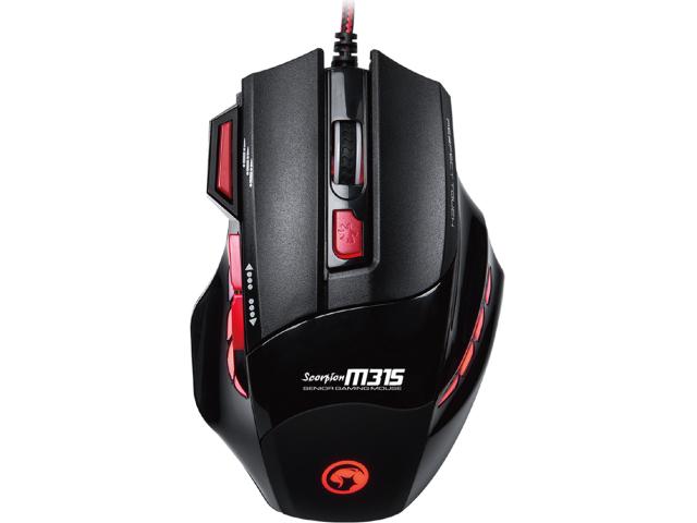 Kit Marvo MARVO_M315G1 - Mouse Optic Scorpion Buthus M315, RGB LED, Black-Red + Mouse Pad Marvo G1, Black-Red