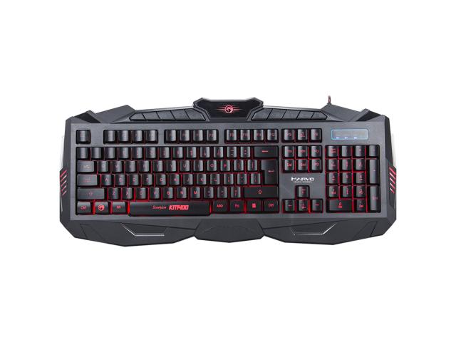 Kit Marvo KM400+G1 - Tastatura K400, RGB LED, USB, Black + Mouse Optic M400, USB, Black + Mouse Pad G1, Black-Red