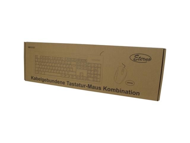 Kit Inter-Tech Eterno KM-3123 - Tastatura, USB, Black + Mouse Optic, USB, Black