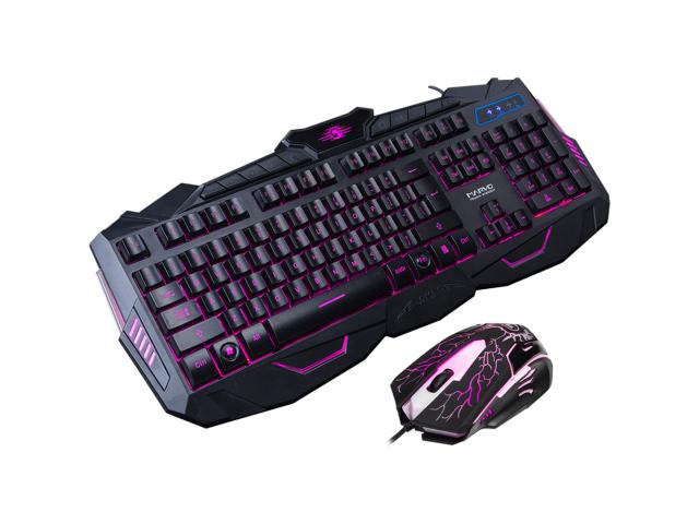 Kit Marvo KM400 - Tastatura K400, RGB LED, USB, Black + Mouse Optic M420, USB, Black