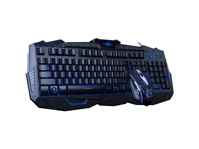 Kit Marvo KM400 - Tastatura K400, RGB LED, USB, Black + Mouse Optic M420, USB, Black