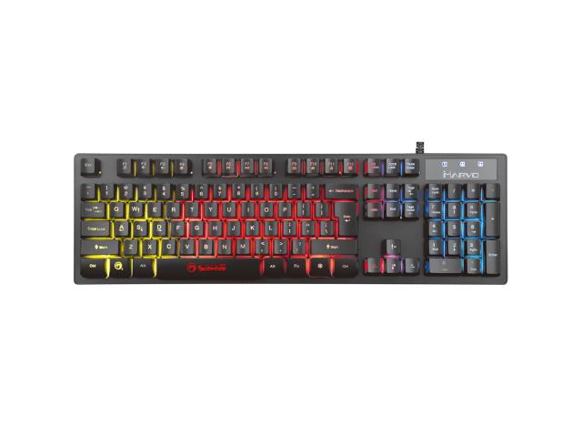 Kit Marvo KM409 Tastatura K409, RGB LED, USB, Black + Mouse optic M409, RGB LED, USB, Black