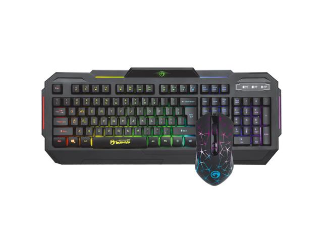Kit Marvo KM413 - Tastatura K413, RGB LED, USB, Black + Mouse Optic Marvo M413, RGB LED, USB, Black
