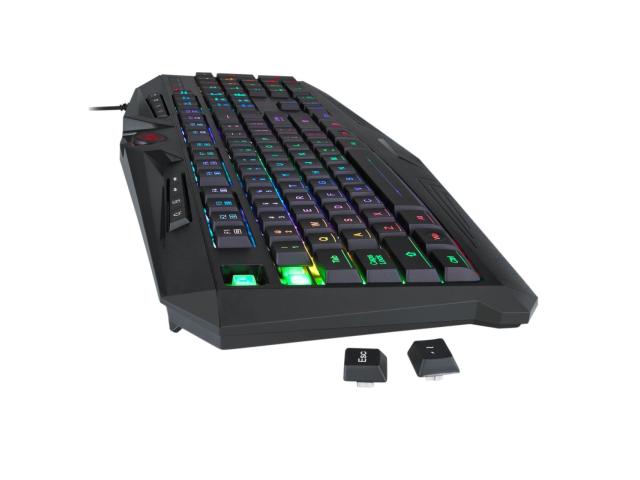 Kit Redragon Essentials - Tastatura, RGB LED, USB, Black + Mouse Optic, USB, Black-Red