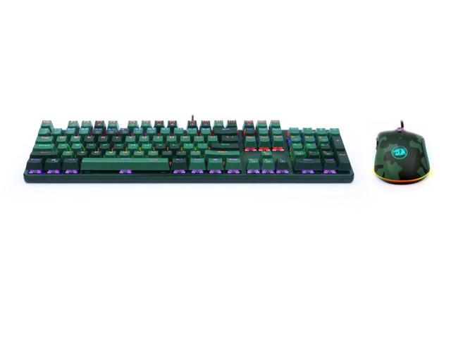 Kit Redragon S108 - Tastatura RGB LED, USB, Black + Mouse optic, RGB LED, USB, Multicolor