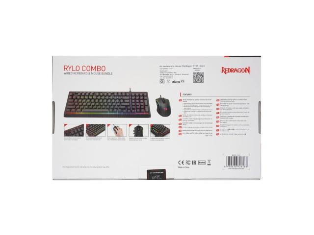 Kit Tastatura Redragon S141, RGB LED, USB, Black + Mouse Optic, RGB LED, USB, Black