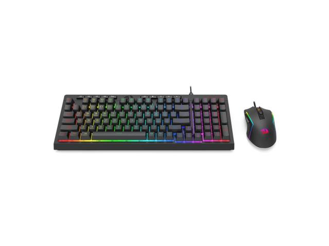 Kit Tastatura Redragon S141, RGB LED, USB, Black + Mouse Optic, RGB LED, USB, Black