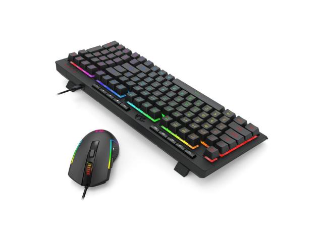 Kit Tastatura Redragon S141, RGB LED, USB, Black + Mouse Optic, RGB LED, USB, Black
