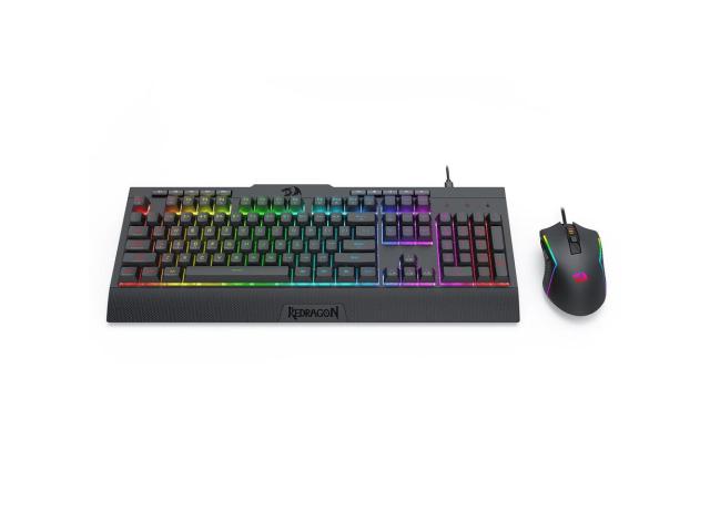 Kit tastatura si mouse Redragon S151 Gaming Essentials negru iluminare RGB