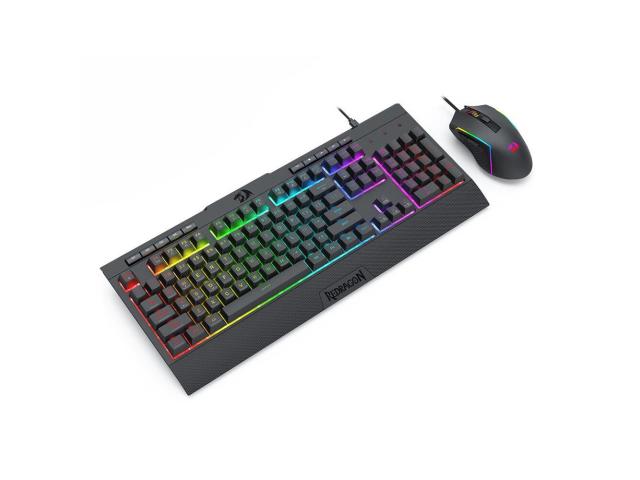 Kit tastatura si mouse Redragon S151 Gaming Essentials negru iluminare RGB