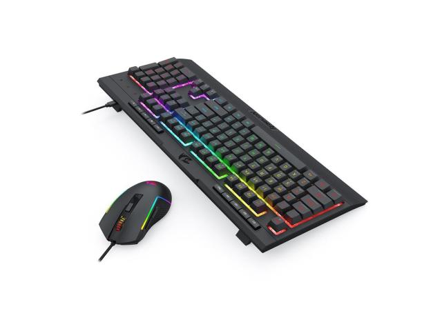 Kit tastatura si mouse Redragon S151 Gaming Essentials negru iluminare RGB