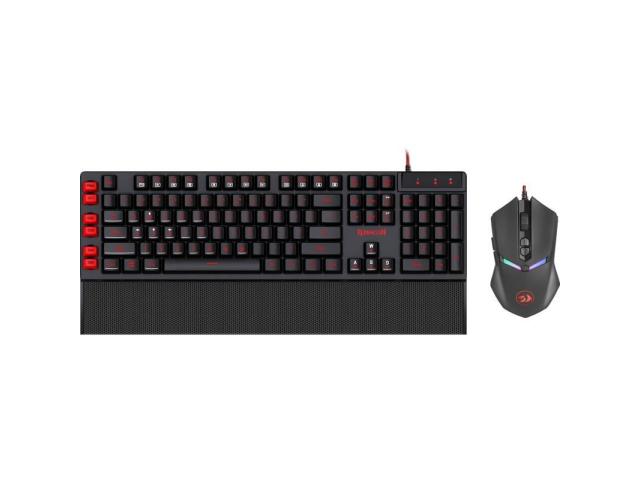 Kit Tastatura Redragon Yaksa, USB, Black + Mouse Nemeanlion V2, USB, Black