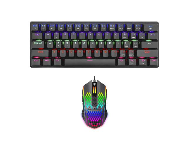 Kit T-Dagger Main Force - Tastatura, RGB LED, USB, Black + Mouse Optic, RGB LED, USB, Black