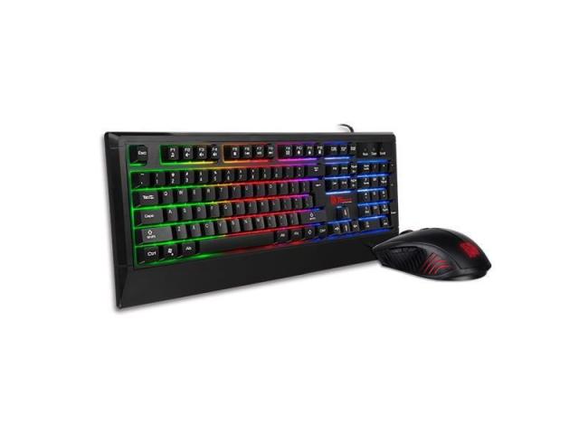 Kit Thermaltake Tt eSPORTS - Tastatura, RGB LED, USB, Black +  Mouse Optic, USB, Black