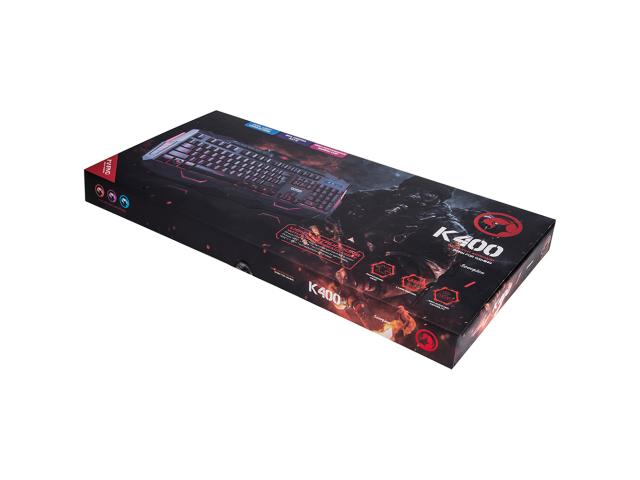 Kit Marvo - Tastatura K400 RGB LED, USB, Black + Mouse Pad G1, Black-Red