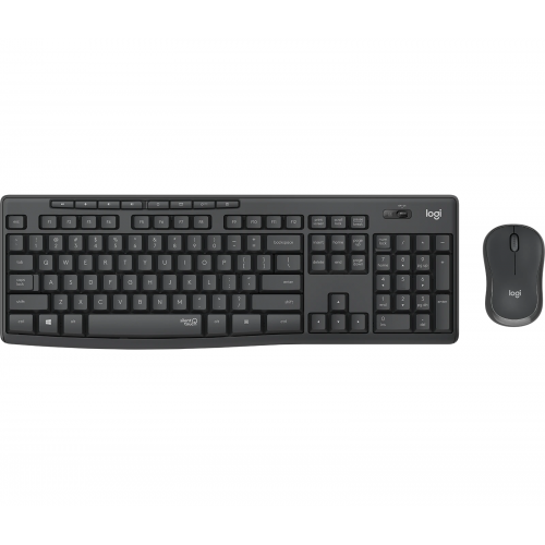 Kit Wireless Logitech MK295 - Tastatura, USB, Layout US, Black + Mouse Optic, USB, Black