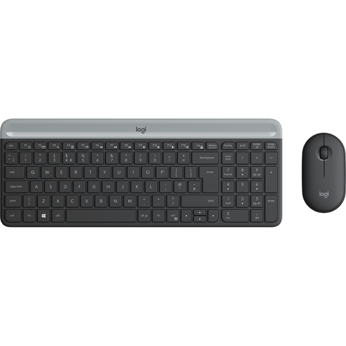 Kit Wireless Logitech MK470 - Tastatura, USB Wireless, Layout US, Graphite + Mouse Optic, USB Wireless, Graphite