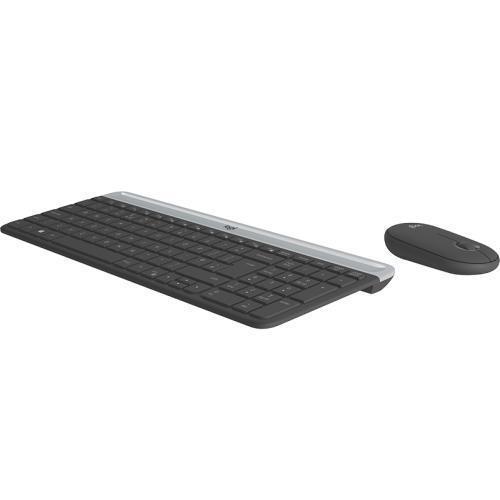 Kit Wireless Logitech MK470 - Tastatura, USB Wireless, Layout US, Graphite + Mouse Optic, USB Wireless, Graphite