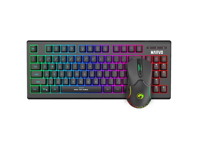 Kit Wireless Marvo KW516 - Tastatura, RGB LED, USB, Black + Mouse Optic, RGB LED, USB, Black