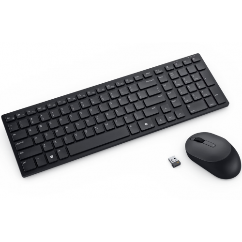 Kit Wireless Dell KM555 - Tastatura, Bluetooth/USB Wireless, Layout US, Black + Mouse Optic, Bluetooth/USB Wireless, Black