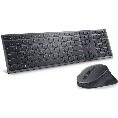 Kit Wireless Tastatura Dell Premier Collaboration KM900, USB Wireless/Bluetooth, Layout US, Graphite + Mouse Optic, USB Wireless/Bluetooth, Graphite