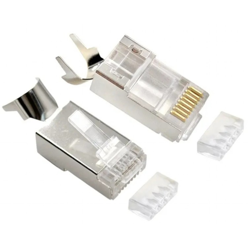 MUFA RJ-45 GEMBIRD pt. cablu FTP/SFTP, Cat7, RJ-45 (T) ; RJ-45 (T) tip pass-through, ecranat, plastic cu metal, 10 buc, 