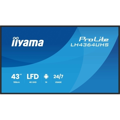 Business Display Iiyama Seria LH64 LH4364UHS-B1AG, 43 inch, 3840x2160 pixeli, Black