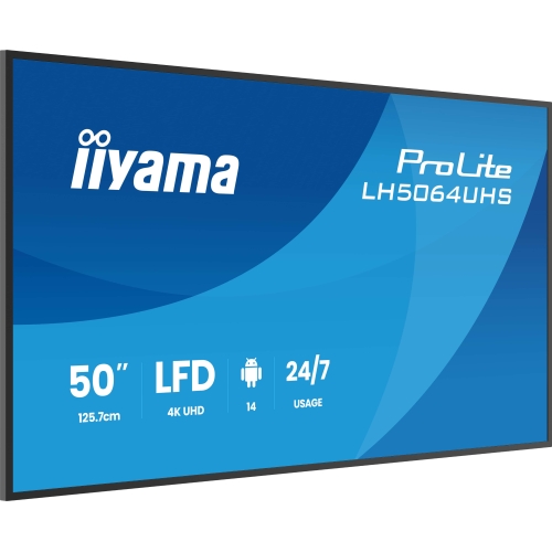 Business Display Iiyama Seria LH64 LH5064UHS-B1AG, 50 inch, 3840x2160 pixeli, Black